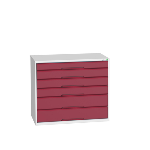 bott Armoire à tiroirs verso, 6 tiroir(s), RAL7035 gris clair/RAL3004 rouge pourpre