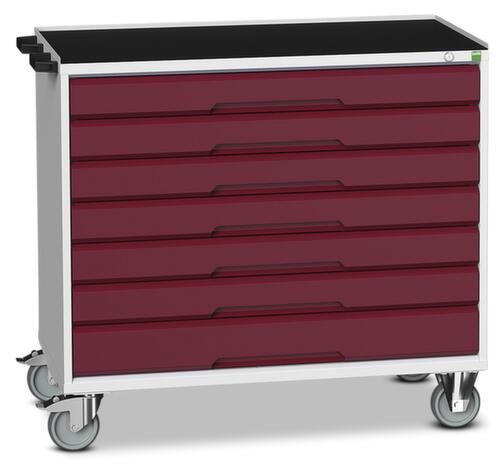 bott Chariot à outils verso, 7 tiroirs, RAL7035 gris clair/RAL3004 rouge pourpre