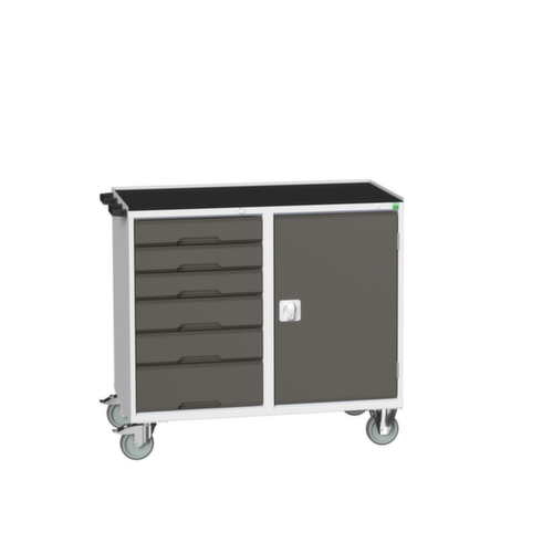 bott poste de travail mobile verso, 6 tiroirs, 1 armoire, RAL7035 gris clair/RAL7016 gris anthracite
