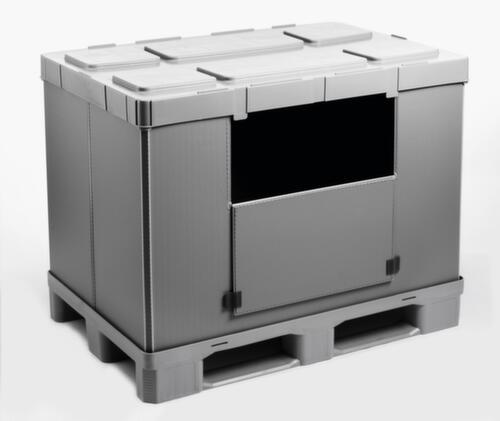 Walther Faltsysteme Bac repliable pour palettes particulièrement léger, capacité de gerbage 500 kg, 3 patins, longueur x largeur 1200 x 800 mm