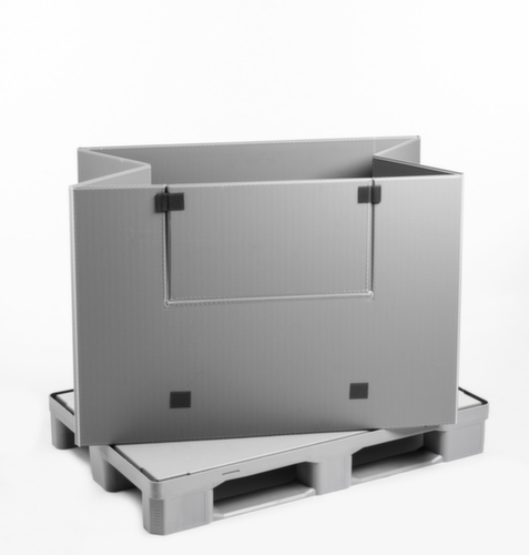 Walther Faltsysteme Bac repliable pour palettes particulièrement léger, capacité de gerbage 500 kg, 3 patins, longueur x largeur 1200 x 800 mm