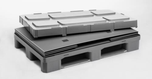 Walther Faltsysteme Bac repliable pour palettes particulièrement léger, capacité de gerbage 500 kg, 3 patins, longueur x largeur 1200 x 800 mm