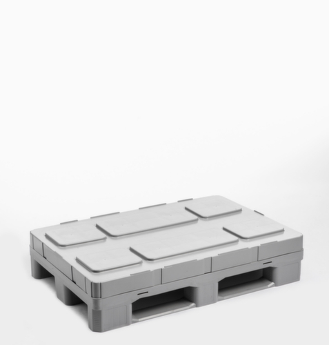 Walther Faltsysteme Bac repliable pour palettes particulièrement léger, capacité de gerbage 500 kg, 3 patins, longueur x largeur 1200 x 800 mm