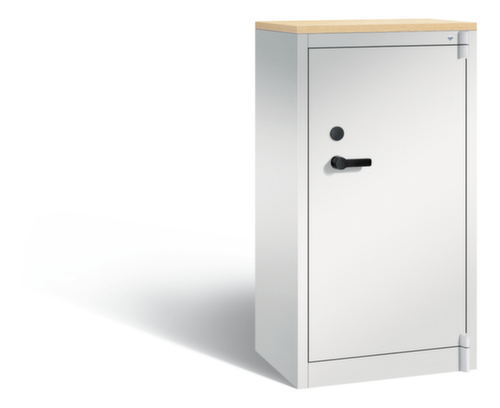 C+P Armoire haute sécurité de bureau avec plateau supérieur en bois