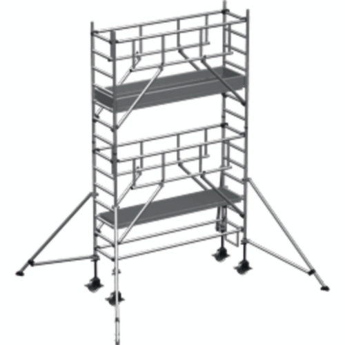 ZARGES Échafaudage roulant Z600 S-PLUS avec potences en métal léger