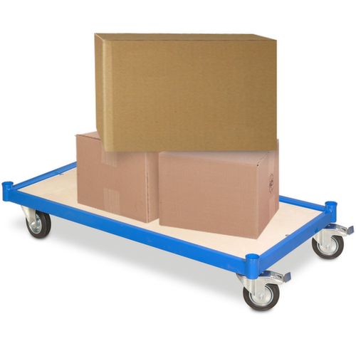 Chariot à dossier, force 250 kg, caoutchouc bandage