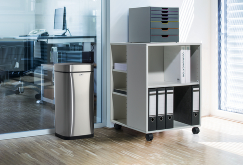 Durable Poubelle à capteur NO TOUCH en acier inoxydable, 21 l, argent métallique