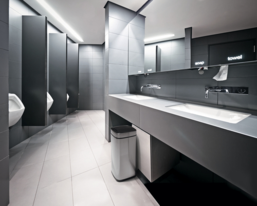 Durable Poubelle à capteur NO TOUCH en acier inoxydable, 21 l, argent métallique