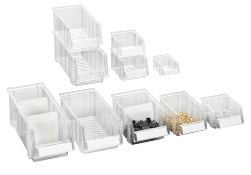 Treston bac à bec transparent avec grande ouverture de prise, transparent, profondeur 400 mm