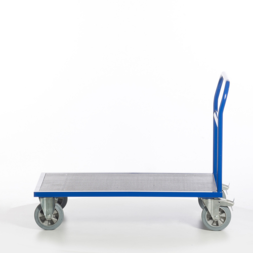 Rollcart Chariot à barre de poussée avec zone de chargement antidérapante, force 1200 kg, plateau longueur x largeur 1200 x 800 mm