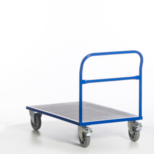 Rollcart Chariot à barre de poussée avec zone de chargement antidérapante, force 1200 kg, plateau longueur x largeur 1200 x 800 mm