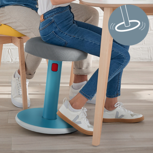 Leitz tabouret assis-debout Ergo Cosy Aktiv, assise gris, partie inférieure du pied antidérapante