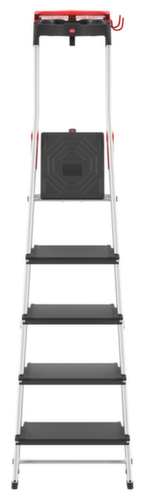 Hailo Escabeau utilisation d'un côté TopLine L100 avec étrier de sécurité extensible, 5 marches en tôle striée ultra profondes