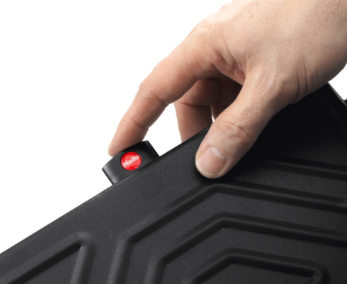 Hailo Escabeau utilisation d'un côté TopLine L100 avec étrier de sécurité extensible, 3 marches en tôle striée ultra profondes