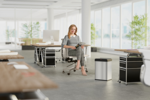 Hailo Poubelle avec couvercle oscillant à fermeture automatique