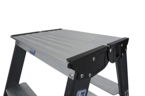 Krause Double échelle à marches anodisée MONTO® SePro D®, 2 x 4 marches à profil antidérapant