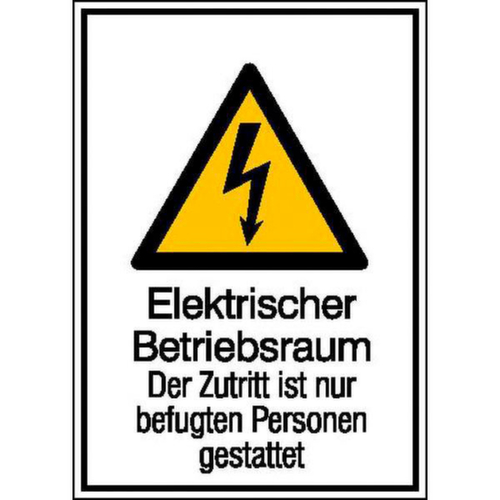 panneau d'avertissement combiné SafetyMarking® « Local électrique - Accès réservé aux personnes autorisées »