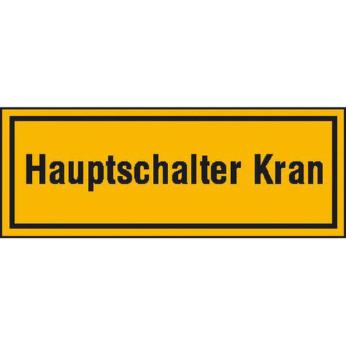 panneau indicateur SafetyMarking® pour les chantiers, « Interrupteur principal de grue »