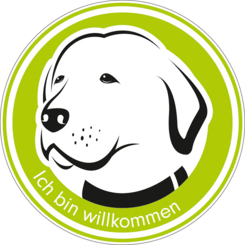 panneau indicateur SafetyMarking®, « Les chiens sont les bienvenus »