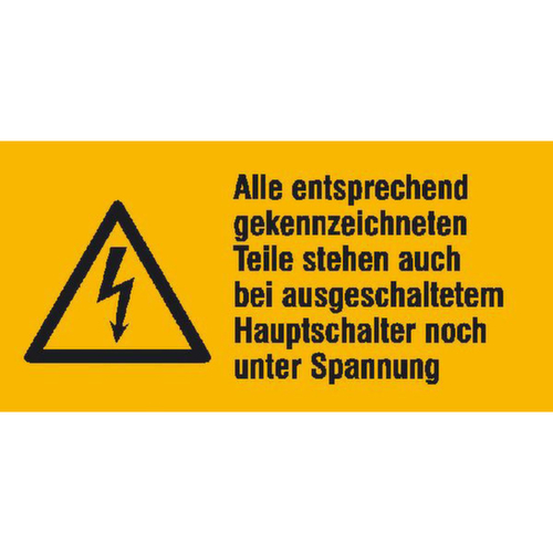 panneau d'avertissement combiné SafetyMarking® sur feuille « Toutes les pièces marquées restent »