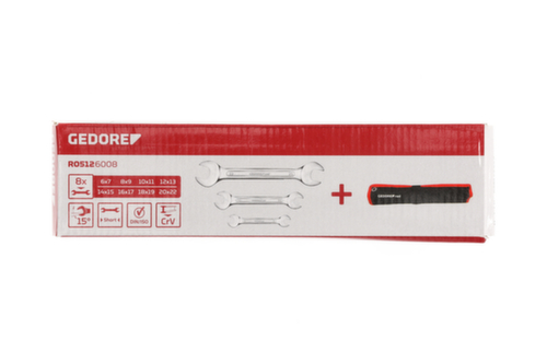 GEDORE R05126008 Jeu de clés à fourche double courtes SW6-22 mm 8 pièces