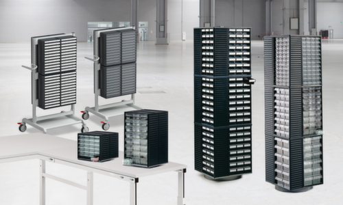 Treston bloc à tiroirs ESD, 8 tiroir(s), gris/noir