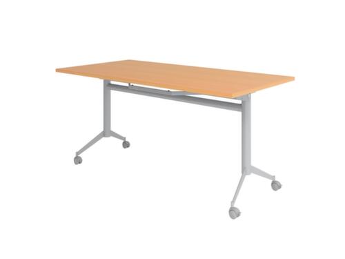 Table pliante roulante, hauteur x largeur x profondeur 750 x 1600 x 800 mm, panneau hêtre