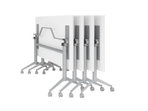 Table pliante roulante, hauteur x largeur x profondeur 750 x 1600 x 800 mm, panneau chêne noueux