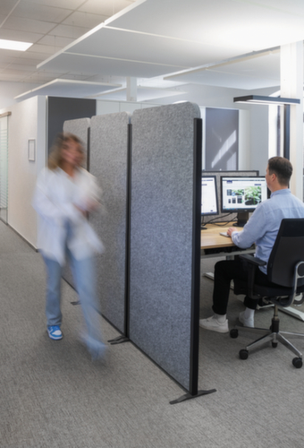 MAUL Tableau à cloison démontable MAULcocoon, hauteur x largeur 1820 x 1000 mm, paroi gris foncé