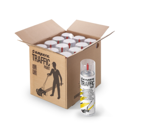 a.m.p.e.r.e. Kit de marquage au sol TRAFFIC PAINT® avec 12 bombes de peinture, rouge