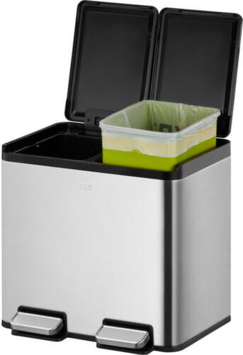Poubelle à pédale EKO avec revêtement résistant aux traces de doigts, 2 x 10 l
