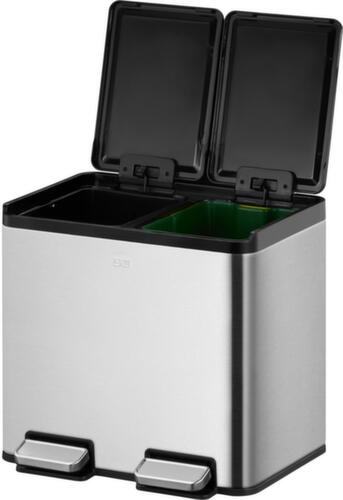 Poubelle à pédale EKO avec revêtement résistant aux traces de doigts, 2 x 10 l