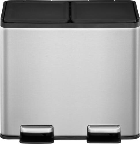 Poubelle à pédale EKO avec revêtement résistant aux traces de doigts, 2 x 10 l