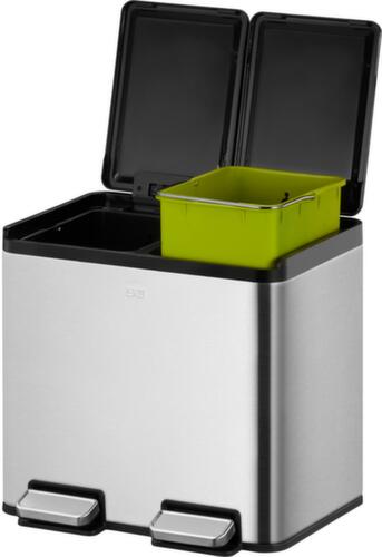 Poubelle à pédale EKO avec revêtement résistant aux traces de doigts, 2 x 10 l