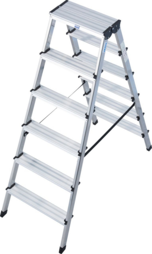 Krause Escabeau universel Dopplo, 2 x 6 marche(s) en tôle striée