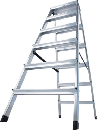 Krause Escabeau universel Dopplo, 2 x 6 marche(s) en tôle striée