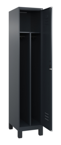 C+P Armoire vestiaire Classic Plus pour une séparation en noir et blanc, largeur de compartiment 400 mm