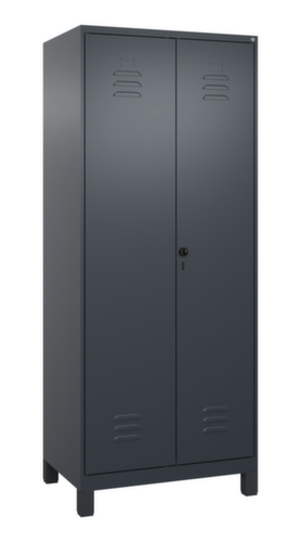 C+P Armoire vestiaire pour EPI Classic Plus pour une séparation en noir et blanc, largeur de compartiment 400 mm