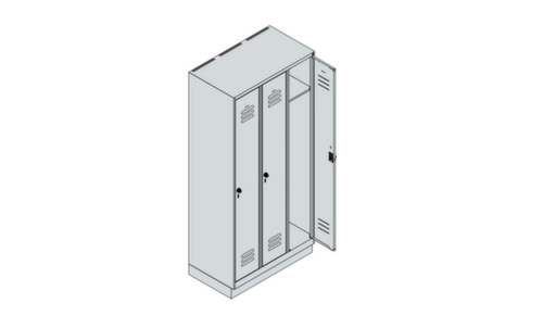 C+P Armoire vestiaire Classic Plus à 3 compartiments, largeur de compartiment 300 mm