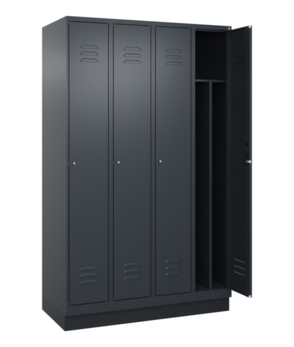 C+P Armoire vestiaire Classic Plus pour une séparation en noir et blanc, largeur de compartiment 300 mm