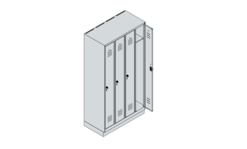 C+P Armoire vestiaire Classic Plus à 4 compartiments, largeur de compartiment 250 mm