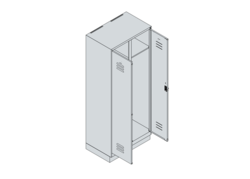 C+P Armoire vestiaire Classic Plus pour une séparation en noir et blanc, largeur de compartiment 400 mm