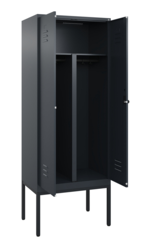 C+P Armoire vestiaire pour EPI Classic Plus pour une séparation en noir et blanc, largeur de compartiment 400 mm