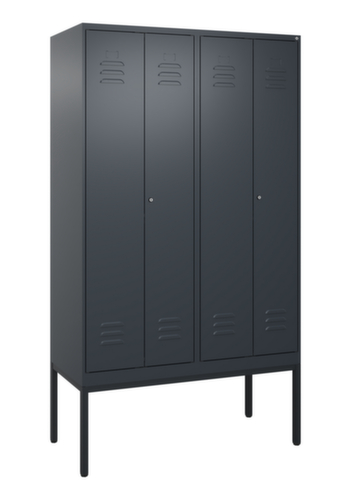 C+P Armoire vestiaire pour EPI Classic Plus pour une séparation en noir et blanc, largeur de compartiment 300 mm