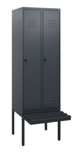 C+P Armoire vestiaire Classic Plus avec banc, largeur de compartiment 300 mm