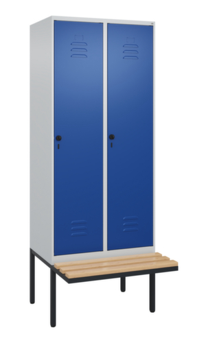 C+P Armoire vestiaire Classic Plus avec banc, largeur de compartiment 400 mm