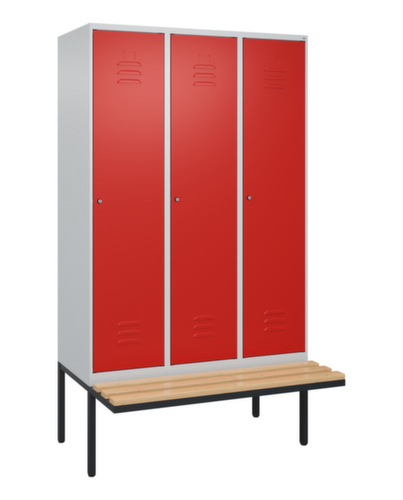 C+P Armoire vestiaire Classic Plus avec banc, largeur de compartiment 400 mm