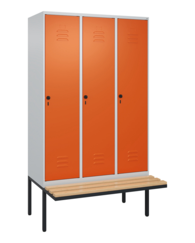 C+P Armoire vestiaire Classic Plus avec banc, largeur de compartiment 400 mm