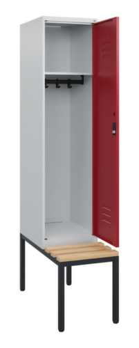 C+P Armoire vestiaire Classic Plus avec banc, largeur de compartiment 400 mm
