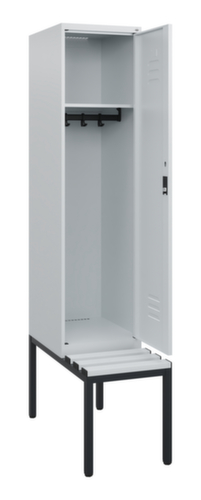 C+P Armoire vestiaire Classic Plus avec banc, largeur de compartiment 400 mm
